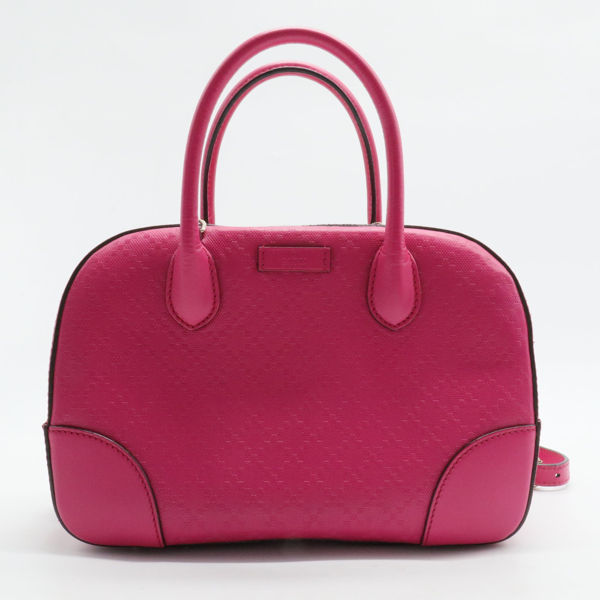 Bright Top Handle Bag Diamante Leather Small