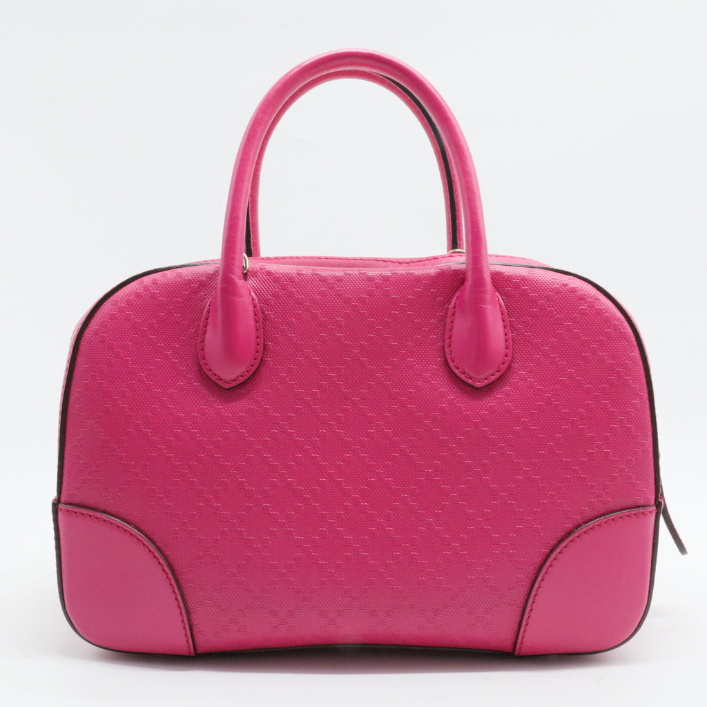 Bright Top Handle Bag Diamante Leather Small