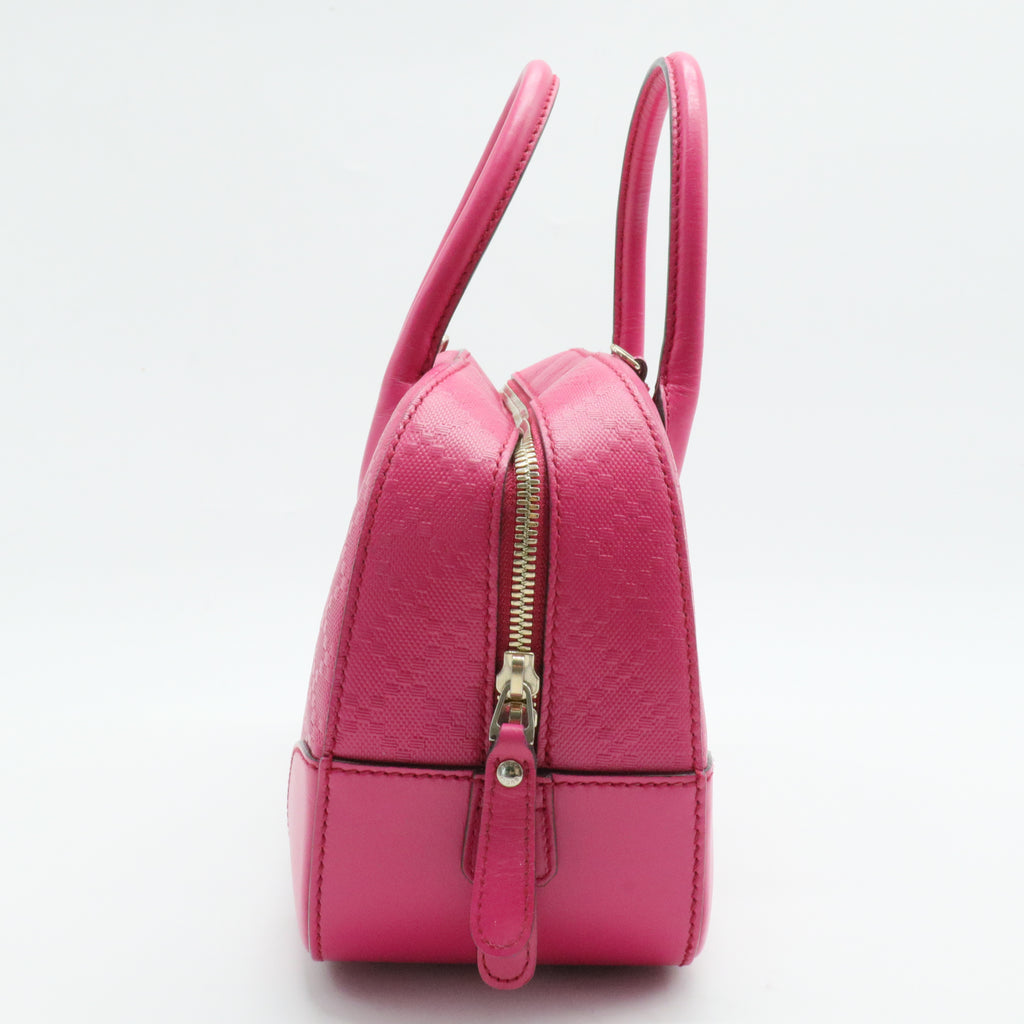 Bright Top Handle Bag Diamante Leather Small
