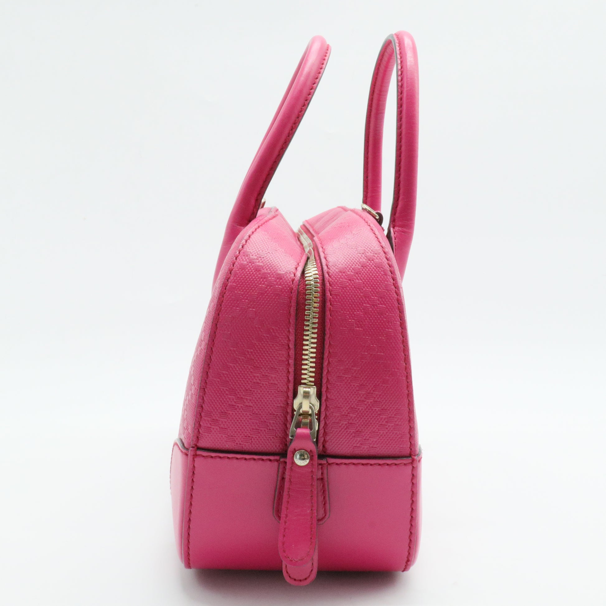 Bright Top Handle Bag Diamante Leather Small