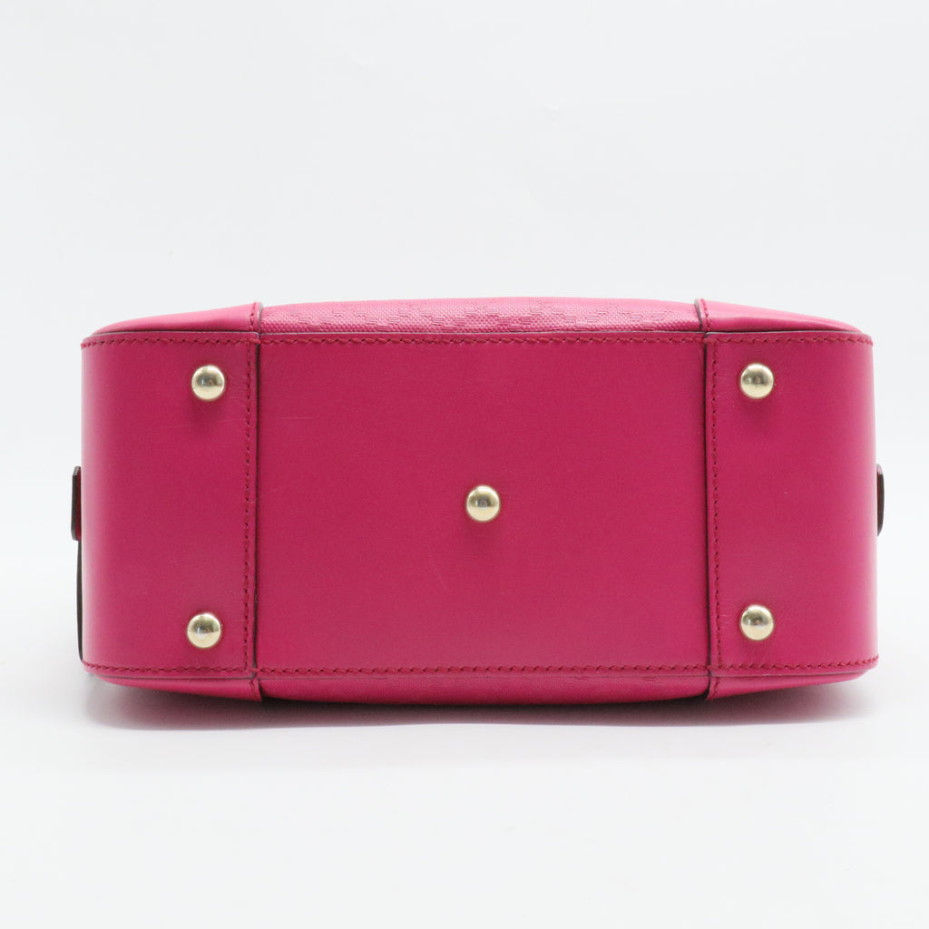 Bright Top Handle Bag Diamante Leather Small