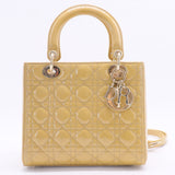 Lady Dior Bag Cannage Quilt Patent Medium