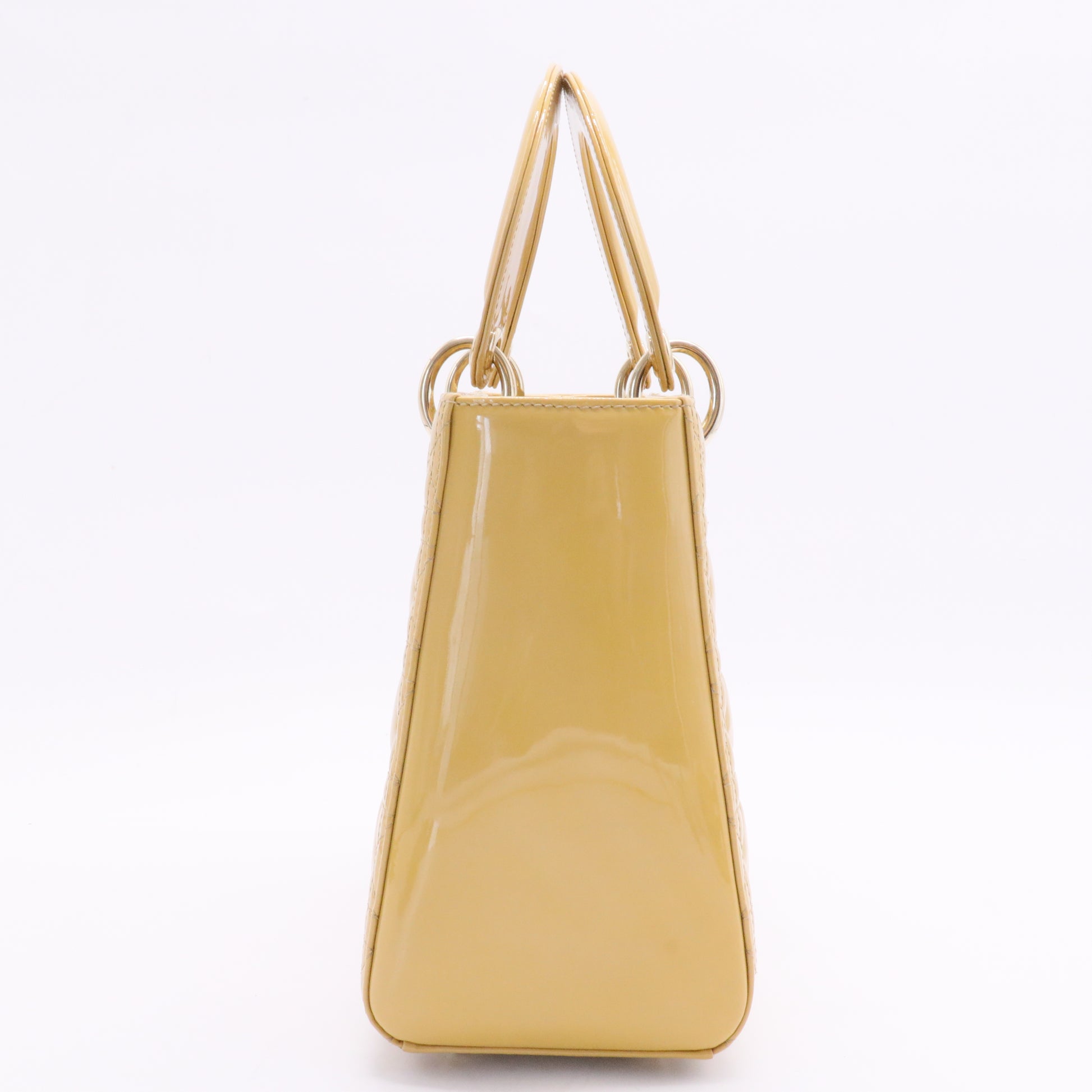 Lady Dior Bag Cannage Quilt Patent Medium