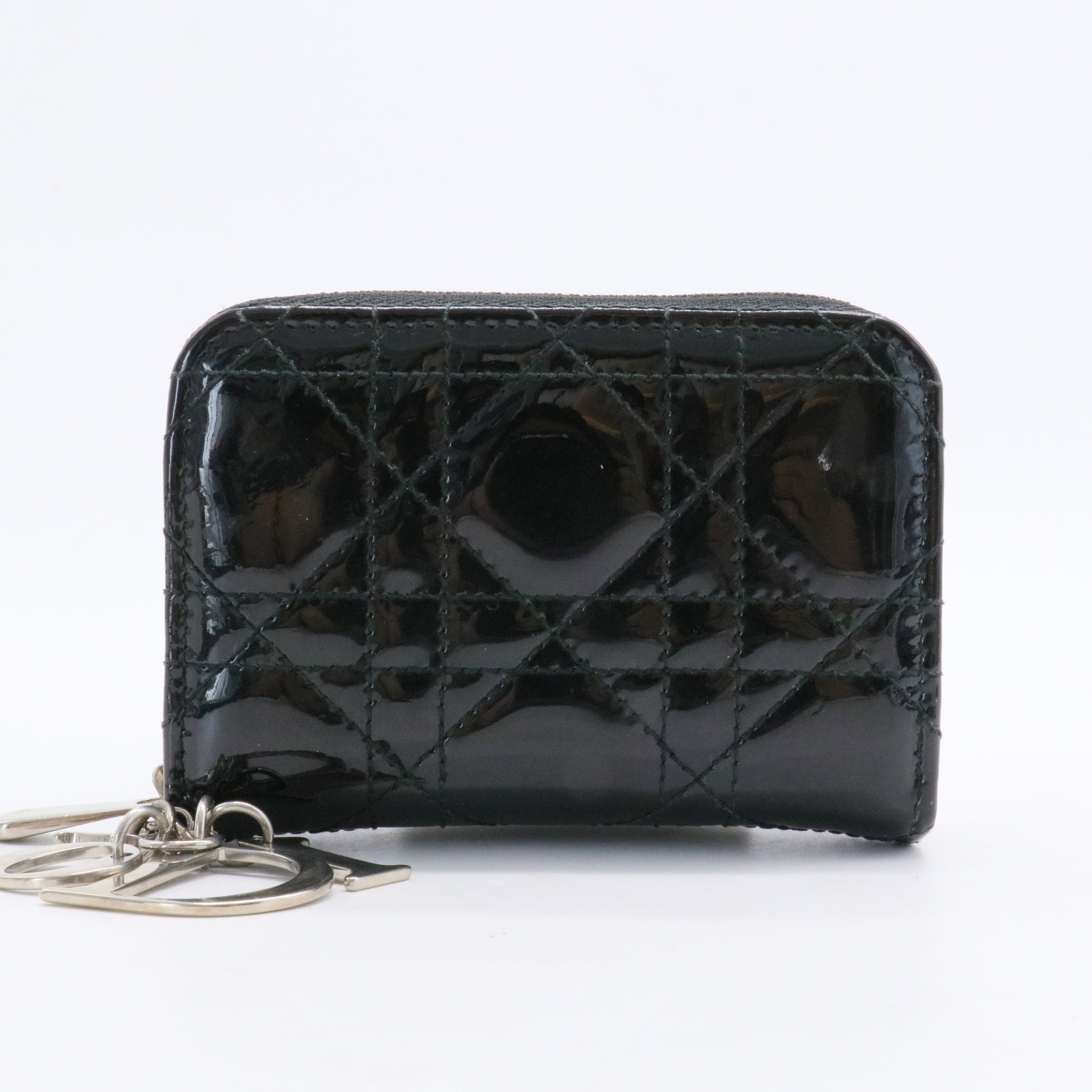 Lady Dior Zip Coin Purse Patent