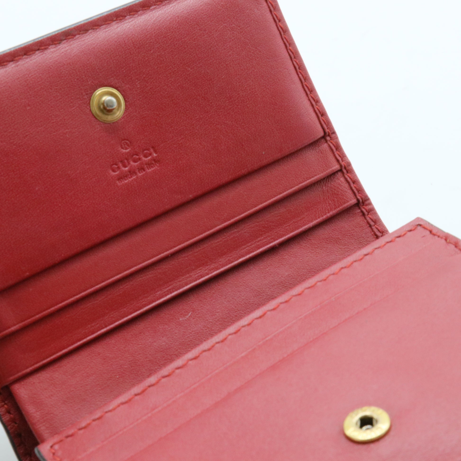 Cherries Flap Card Case Guccissima Leather