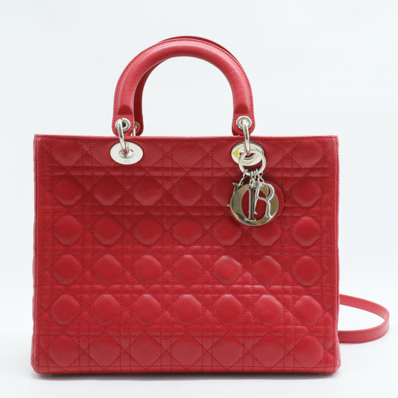 Lady Dior Bag Cannage Quilt Lambskin Large