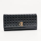 Cannage Patent Leather Flap Continental Wallet