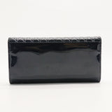 Cannage Patent Leather Flap Continental Wallet