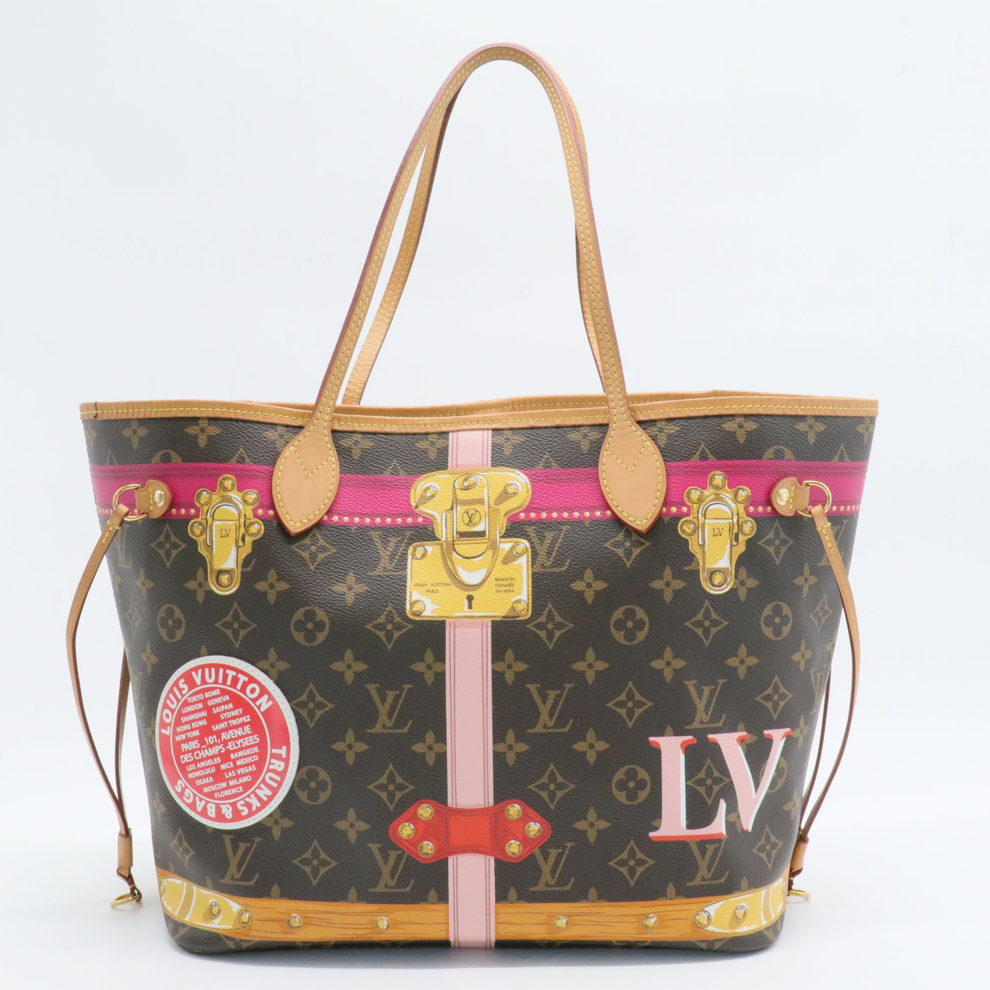 Neverfull NM Tote Limited Edition Summer Trunks Monogram Canvas MM B5383