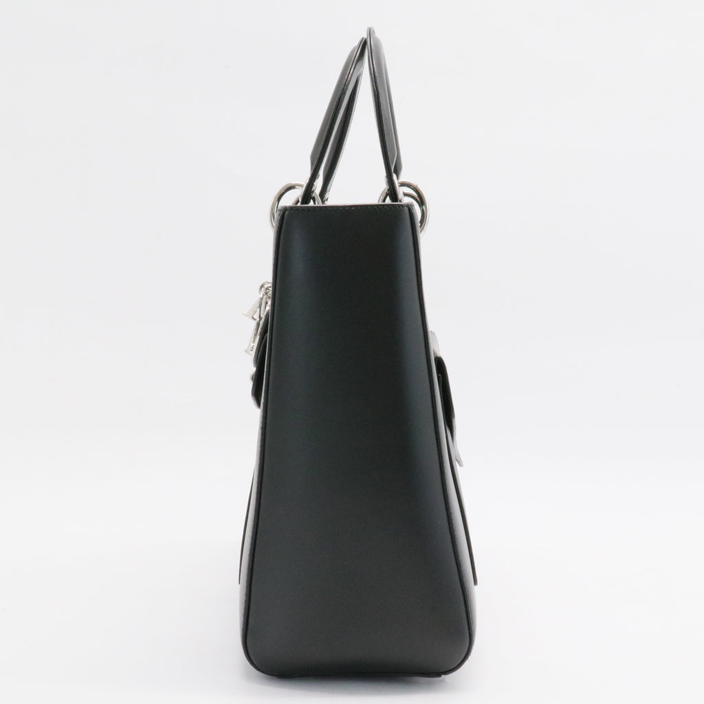 Box Calfskin Lady Dior Pouch Tote Black
