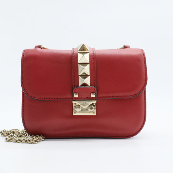 Glam Lock Shoulder Bag Leather Mini