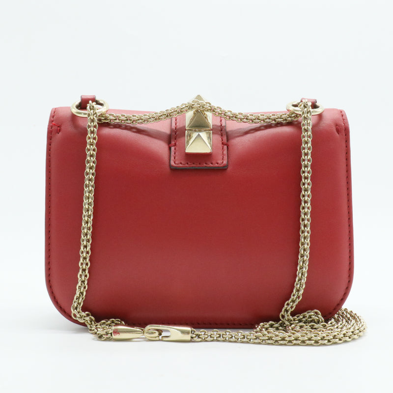 Glam Lock Shoulder Bag Leather Mini