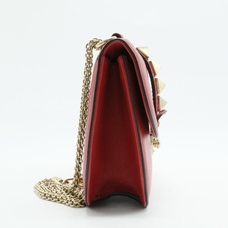 Glam Lock Shoulder Bag Leather Mini