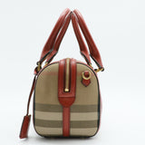 House Check Bridle Calfskin Small Alchester Bowling Bag Red