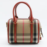 House Check Bridle Calfskin Small Alchester Bowling Bag Red