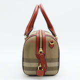 House Check Bridle Calfskin Small Alchester Bowling Bag Red