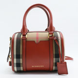 House Check Bridle Calfskin Small Alchester Bowling Bag Red