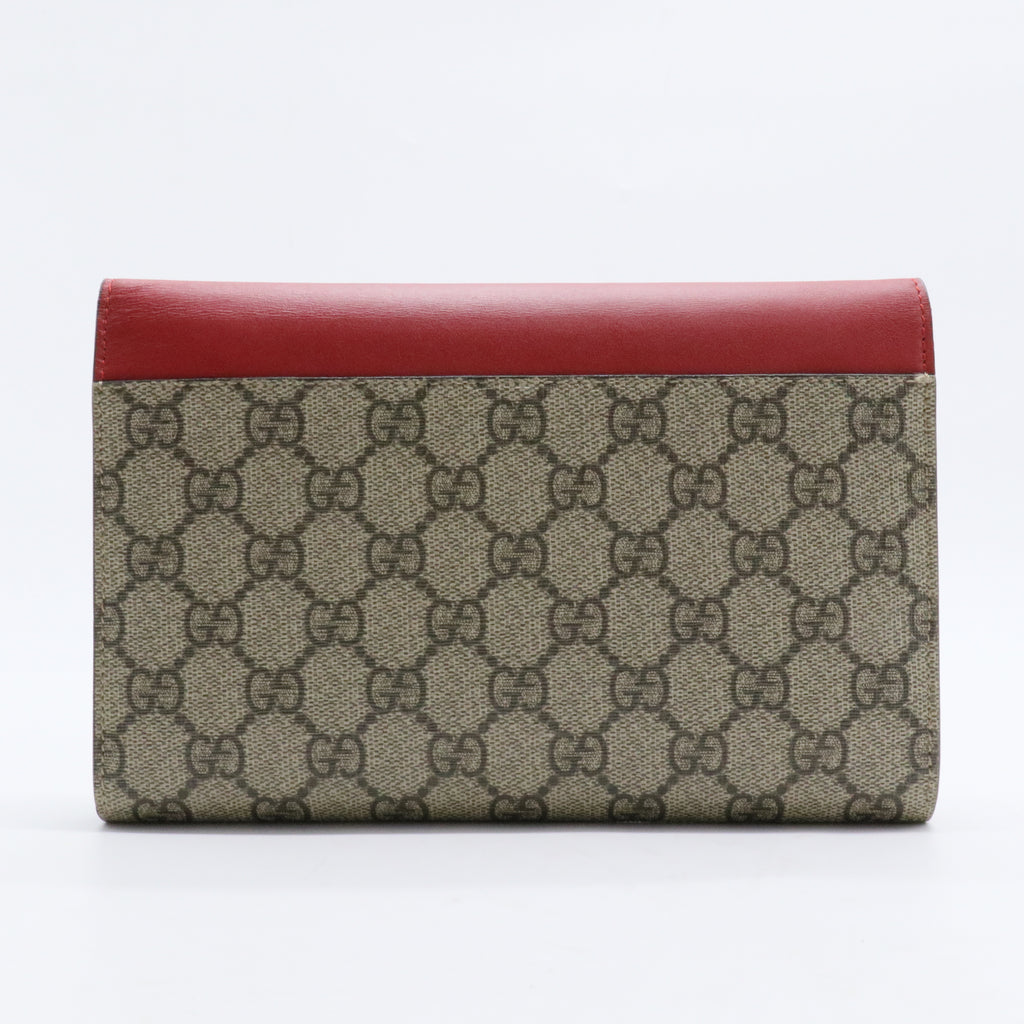 Pearly Wallet on Chain Coated Canvas with Leather Mini