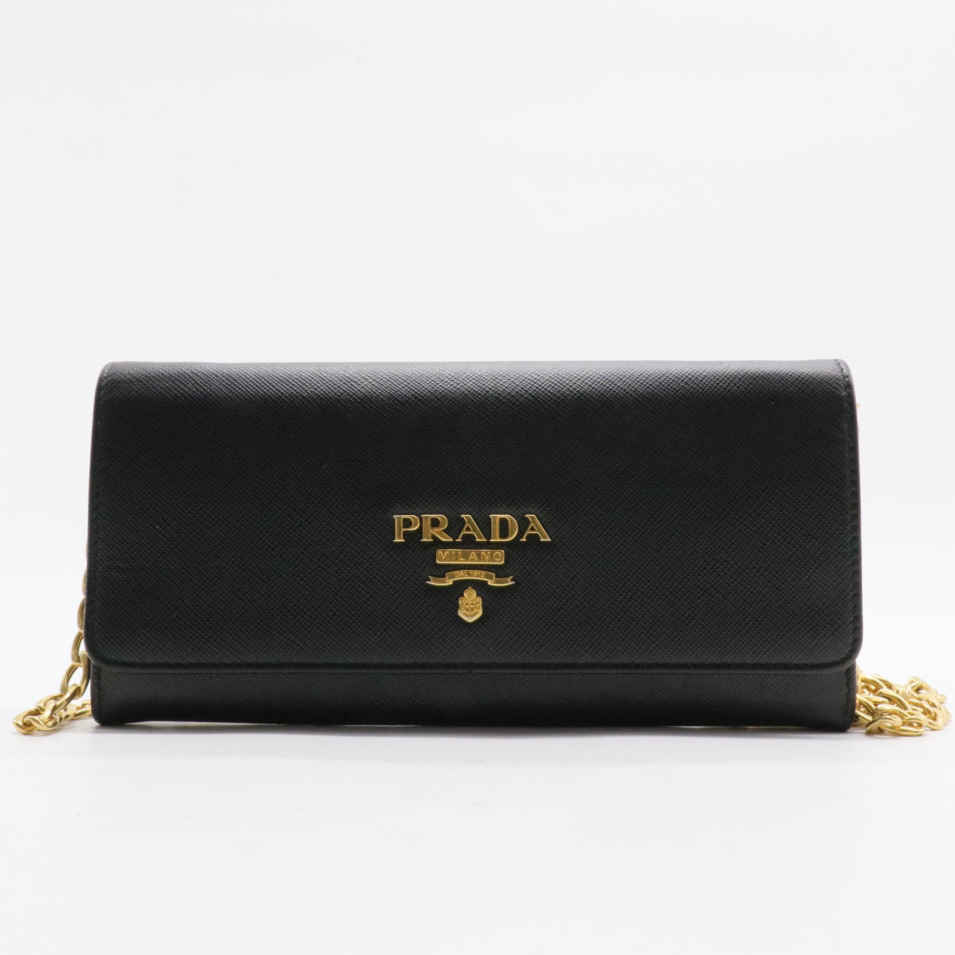 Wristlet Wallet on Chain Saffiano Leather