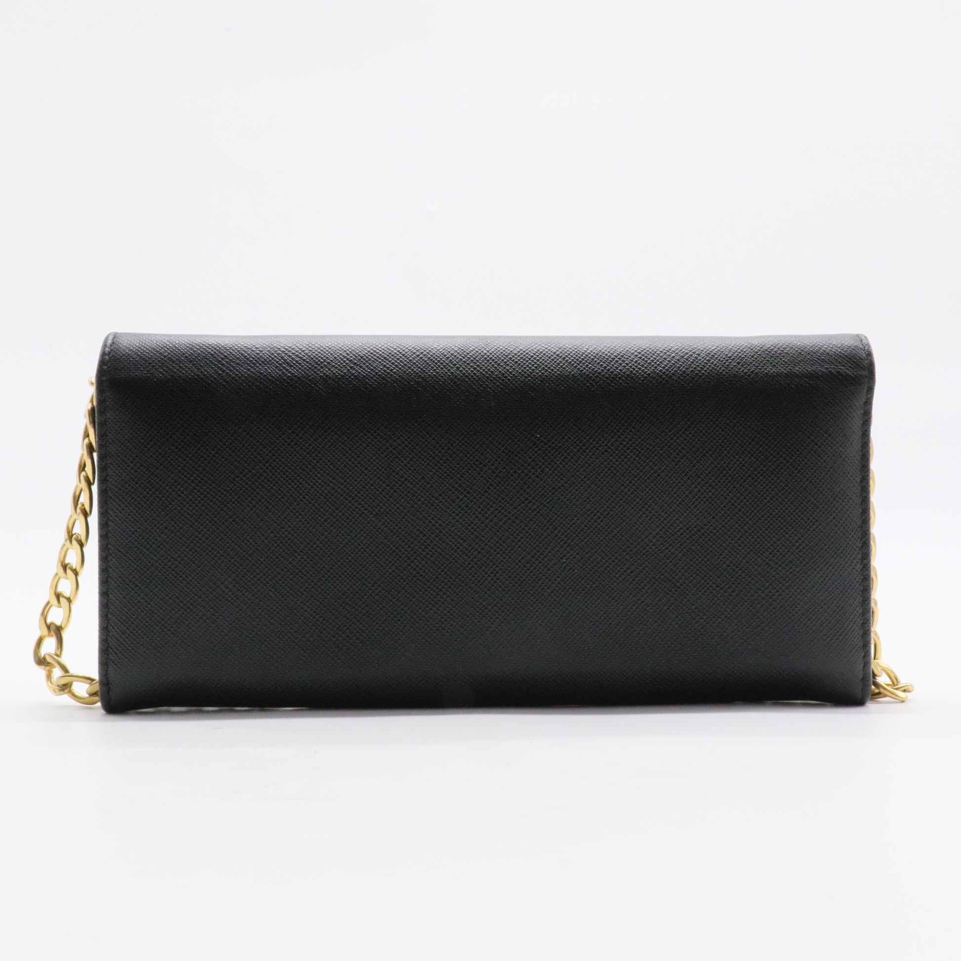 Wristlet Wallet on Chain Saffiano Leather