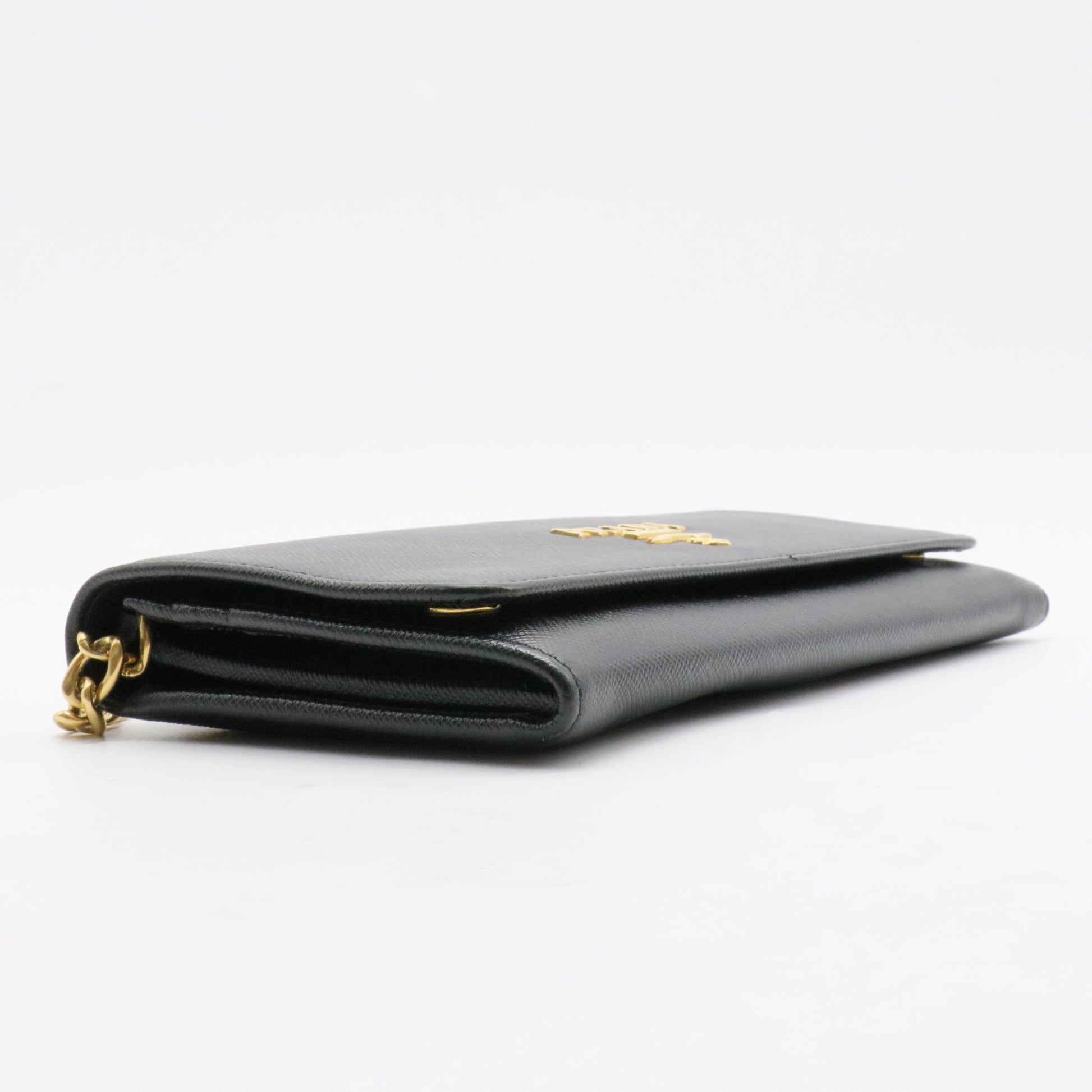 Wristlet Wallet on Chain Saffiano Leather