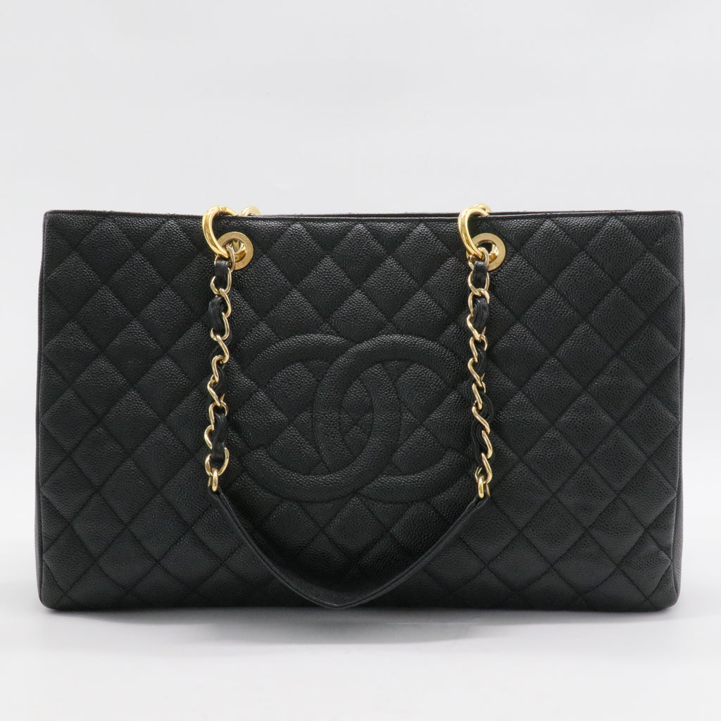 Grand Shopping Tote Quilted Caviar XL