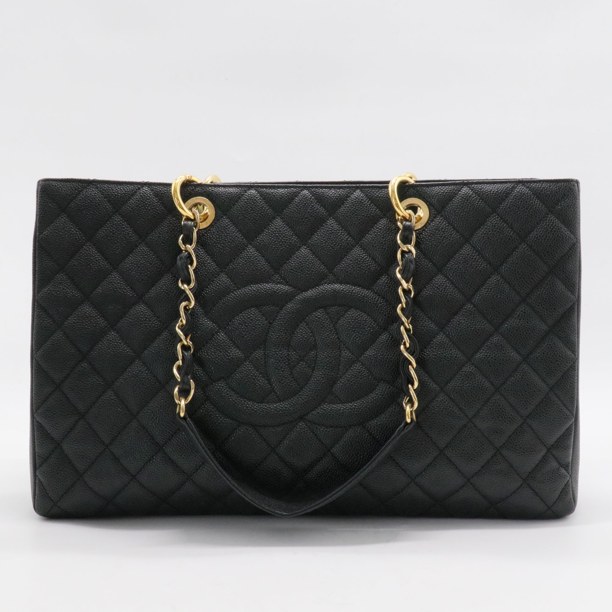 Grand Shopping Tote Quilted Caviar XL