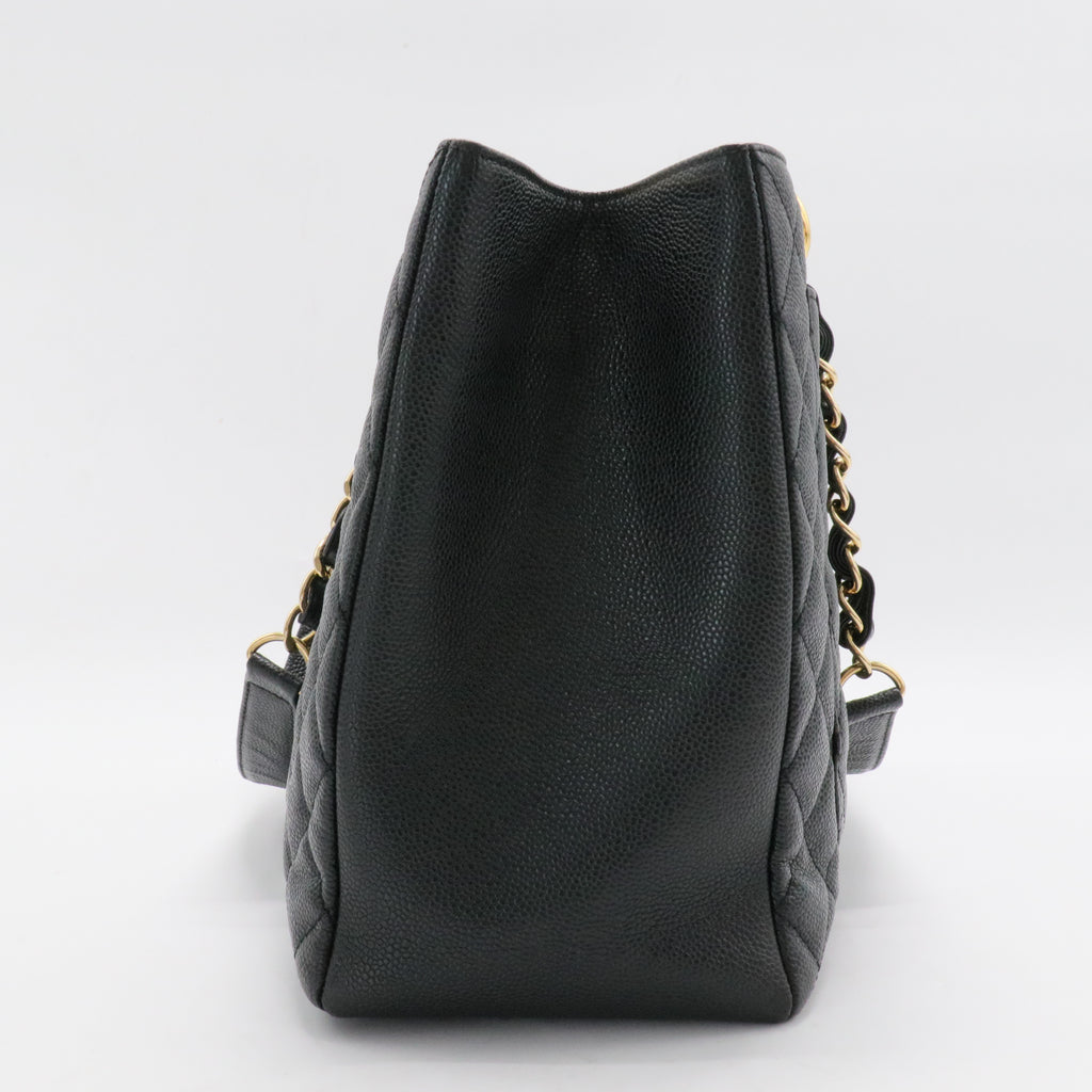 Grand Shopping Tote Quilted Caviar XL