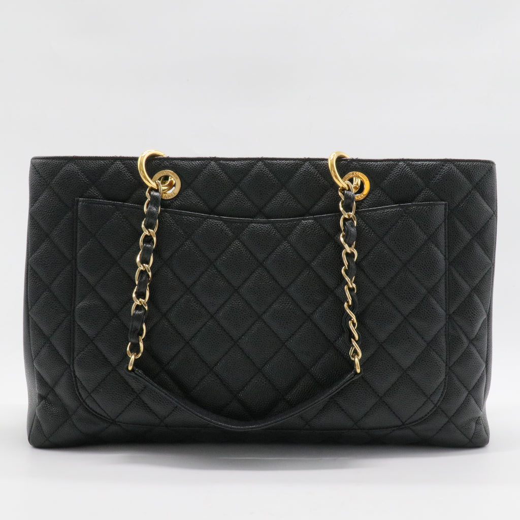 Grand Shopping Tote Quilted Caviar XL