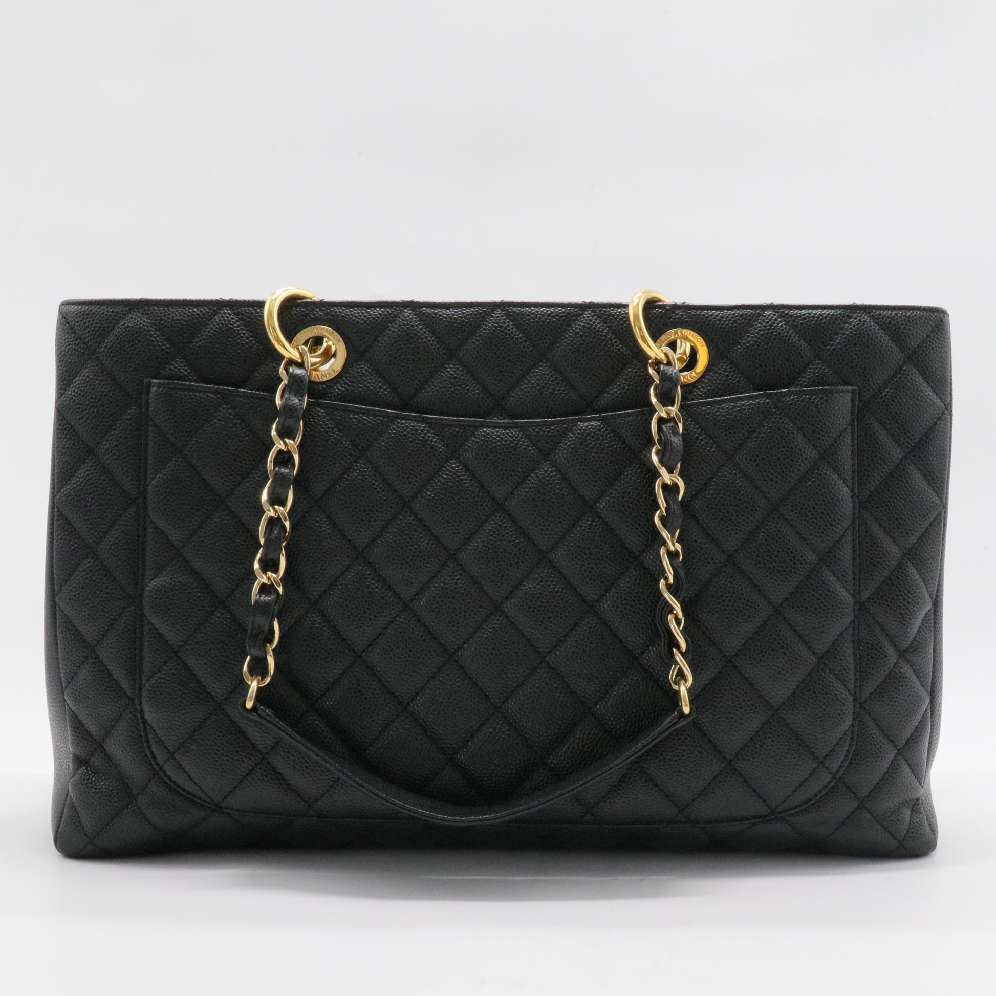 Grand Shopping Tote Quilted Caviar XL
