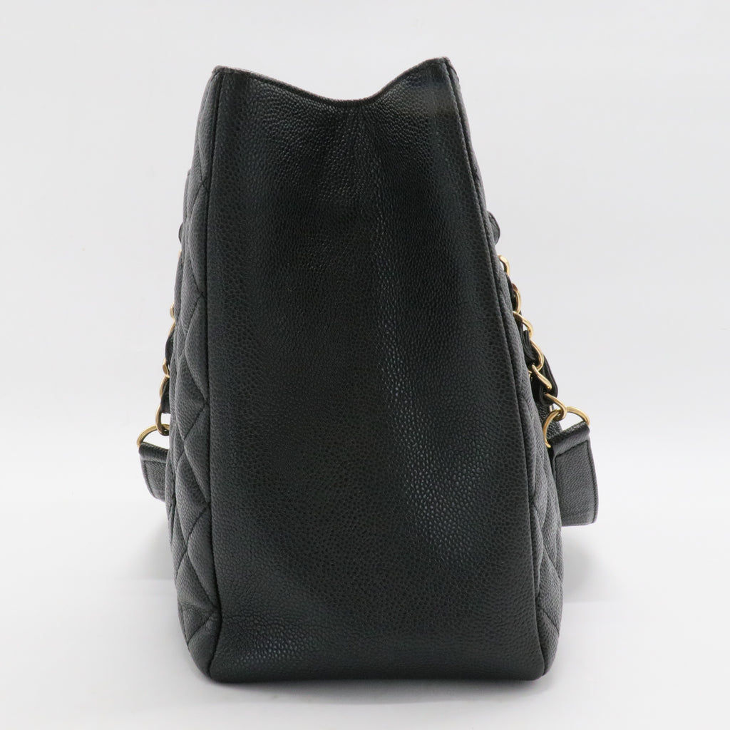 Grand Shopping Tote Quilted Caviar XL