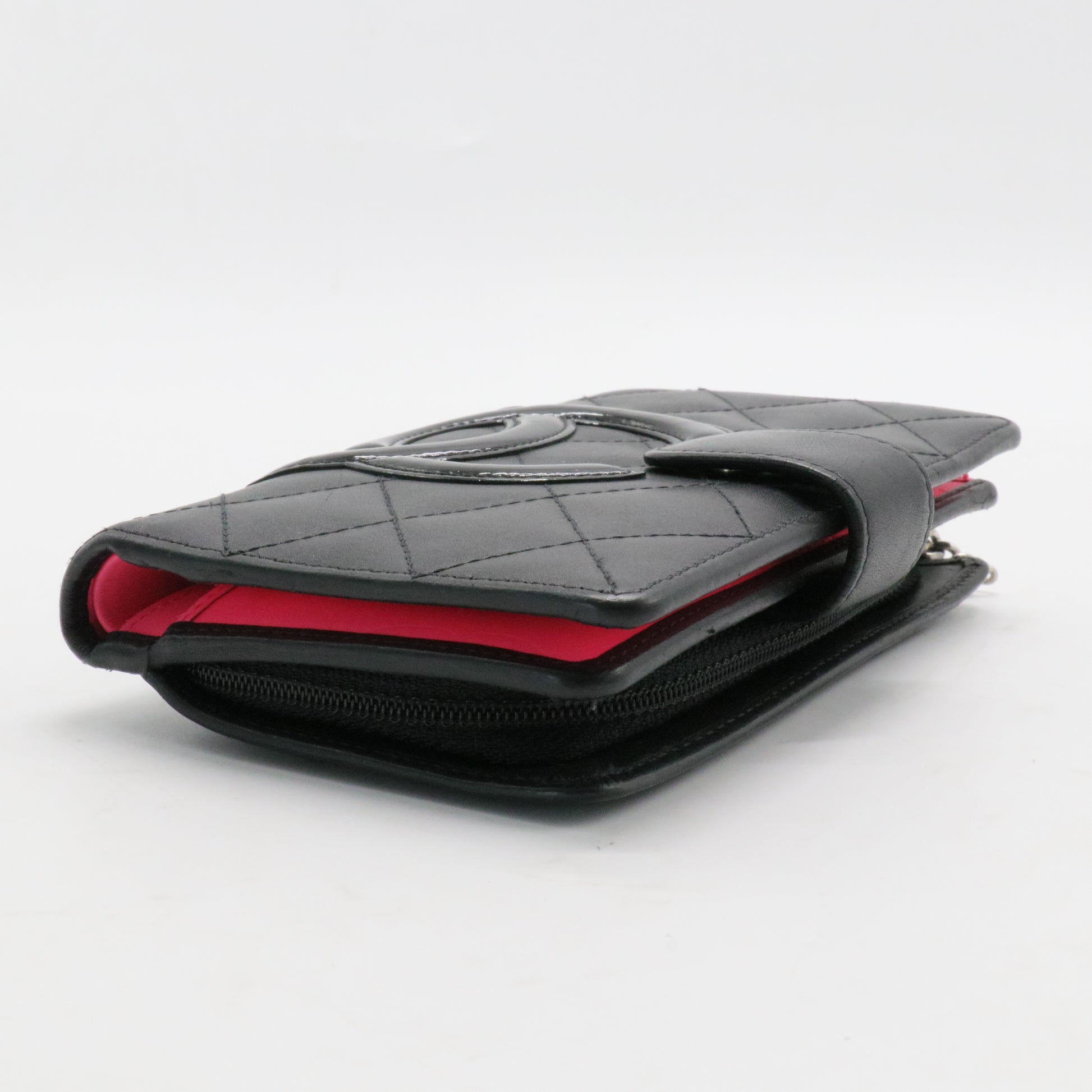 Cambon Zipped Pocket Wallet Quilted Lambskin Small