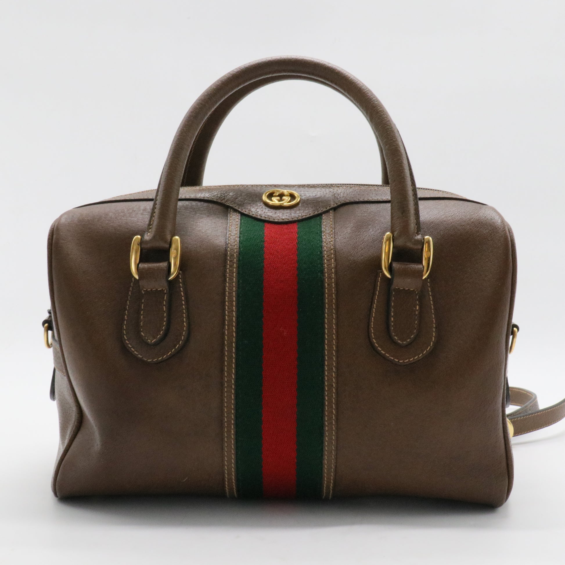 Vintage Web Boston Bag Leather