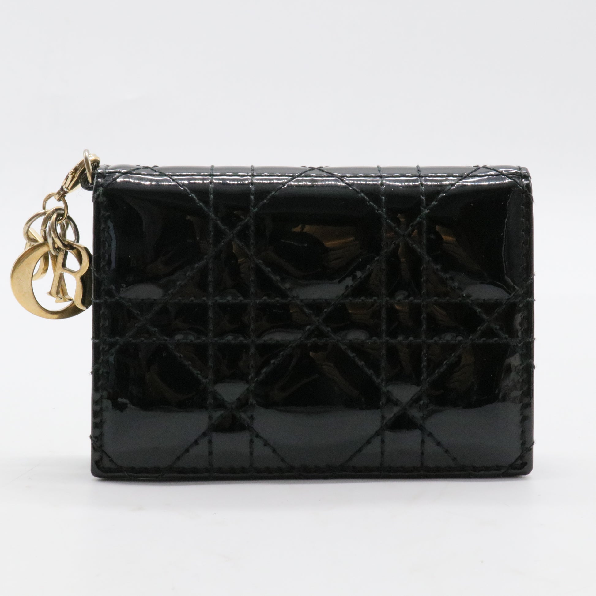 Lady Dior Flap Card Case Cannage Quilt Patent