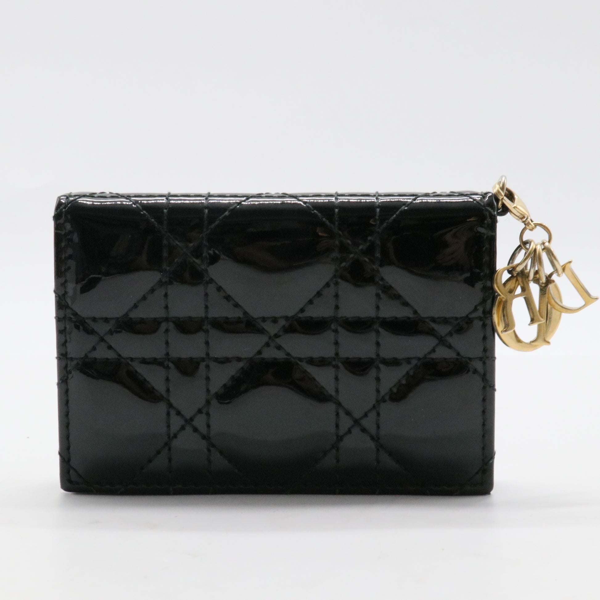 Lady Dior Flap Card Case Cannage Quilt Patent