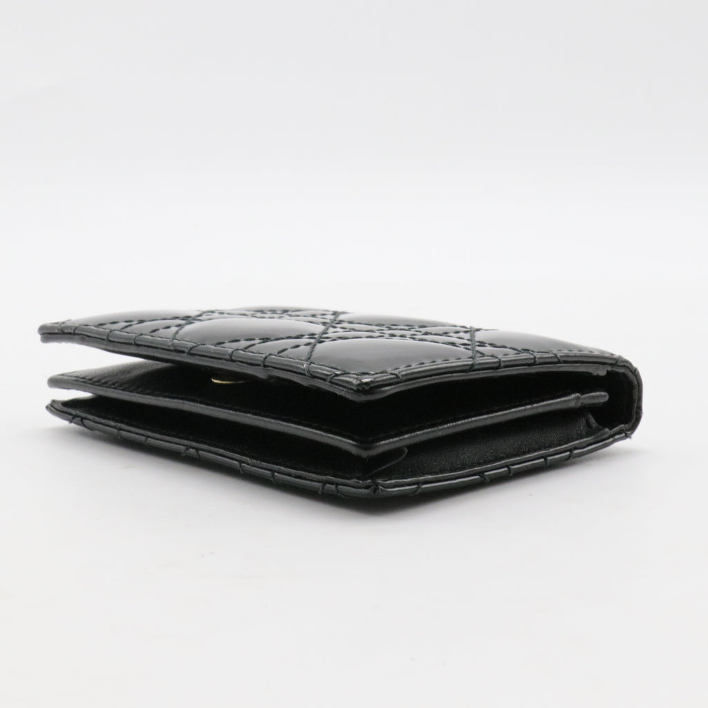 Lady Dior Flap Card Case Cannage Quilt Patent