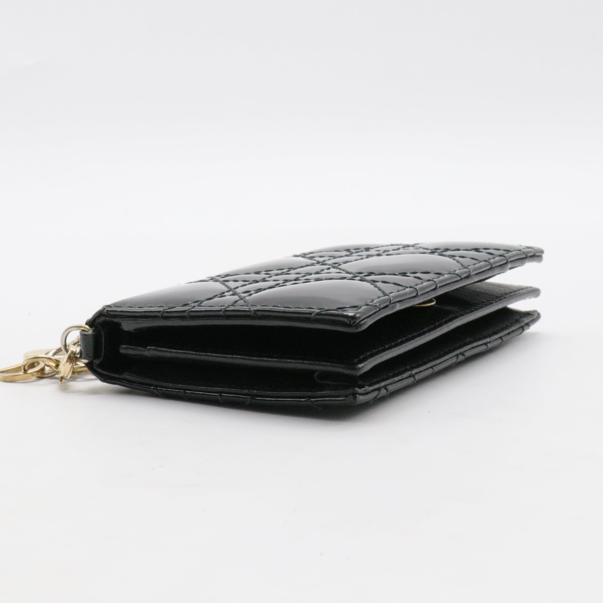 Lady Dior Flap Card Case Cannage Quilt Patent