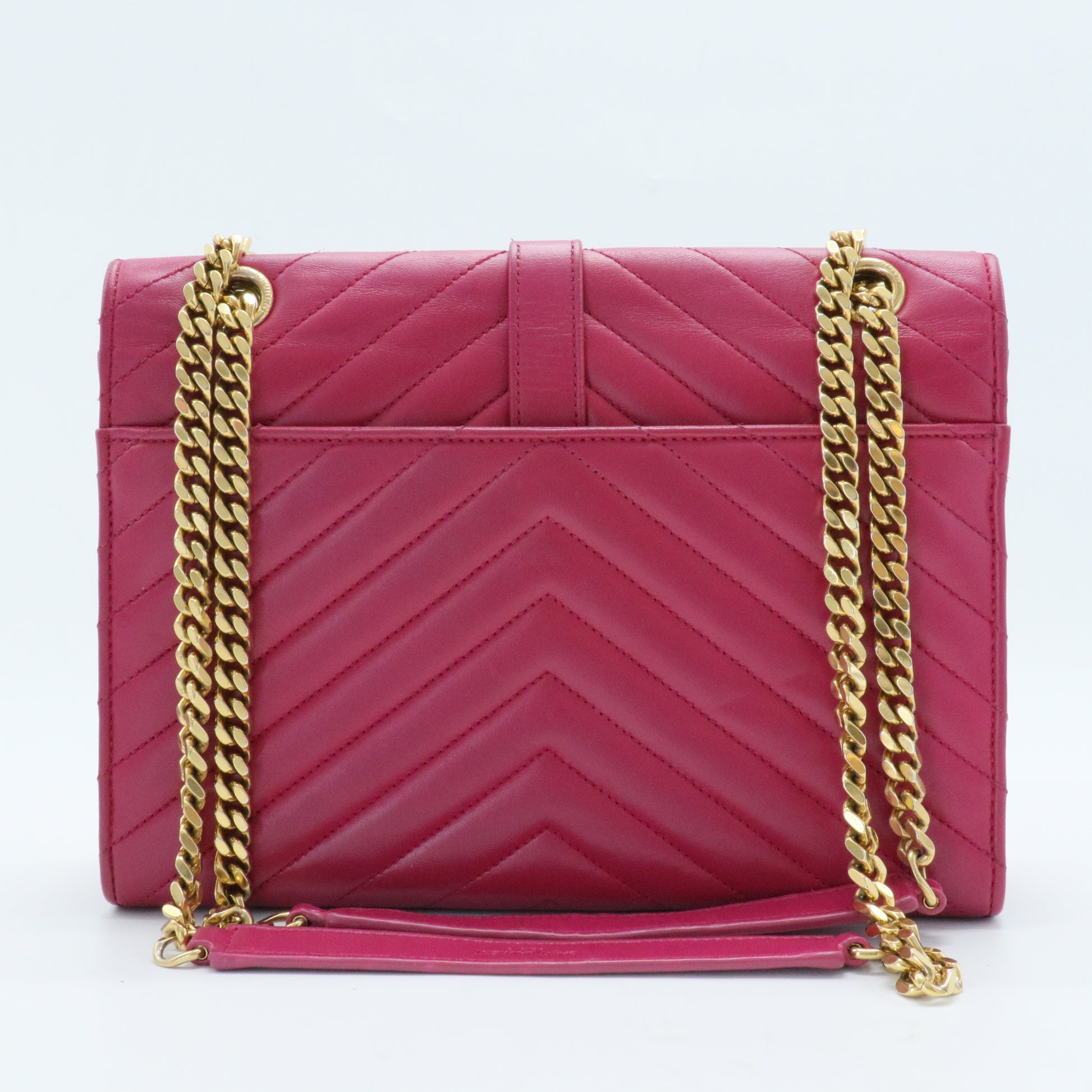 Classic Monogram Envelope Satchel Matelasse Chevron Leather Medium