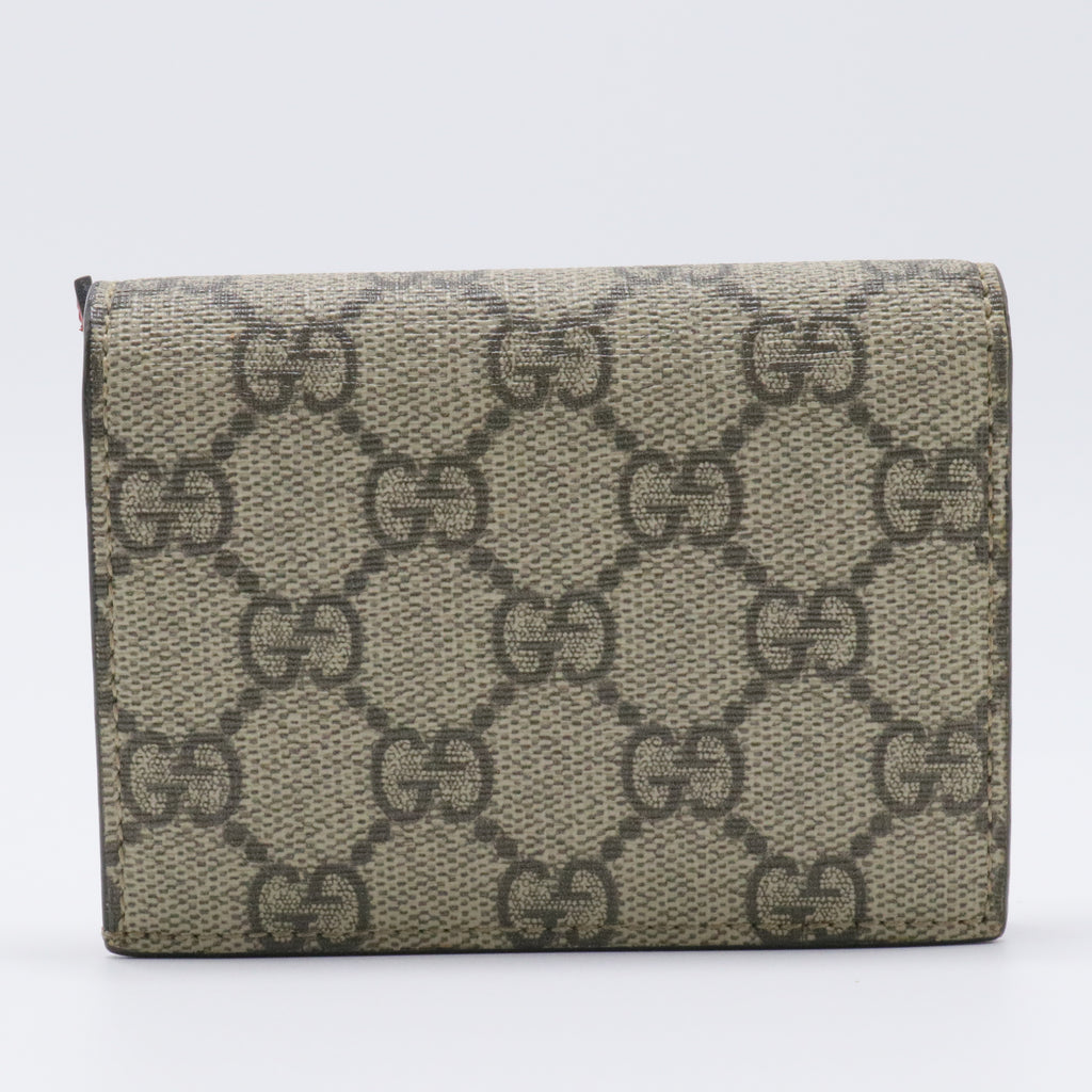 Cherries Flap Card Case Guccissima Leather