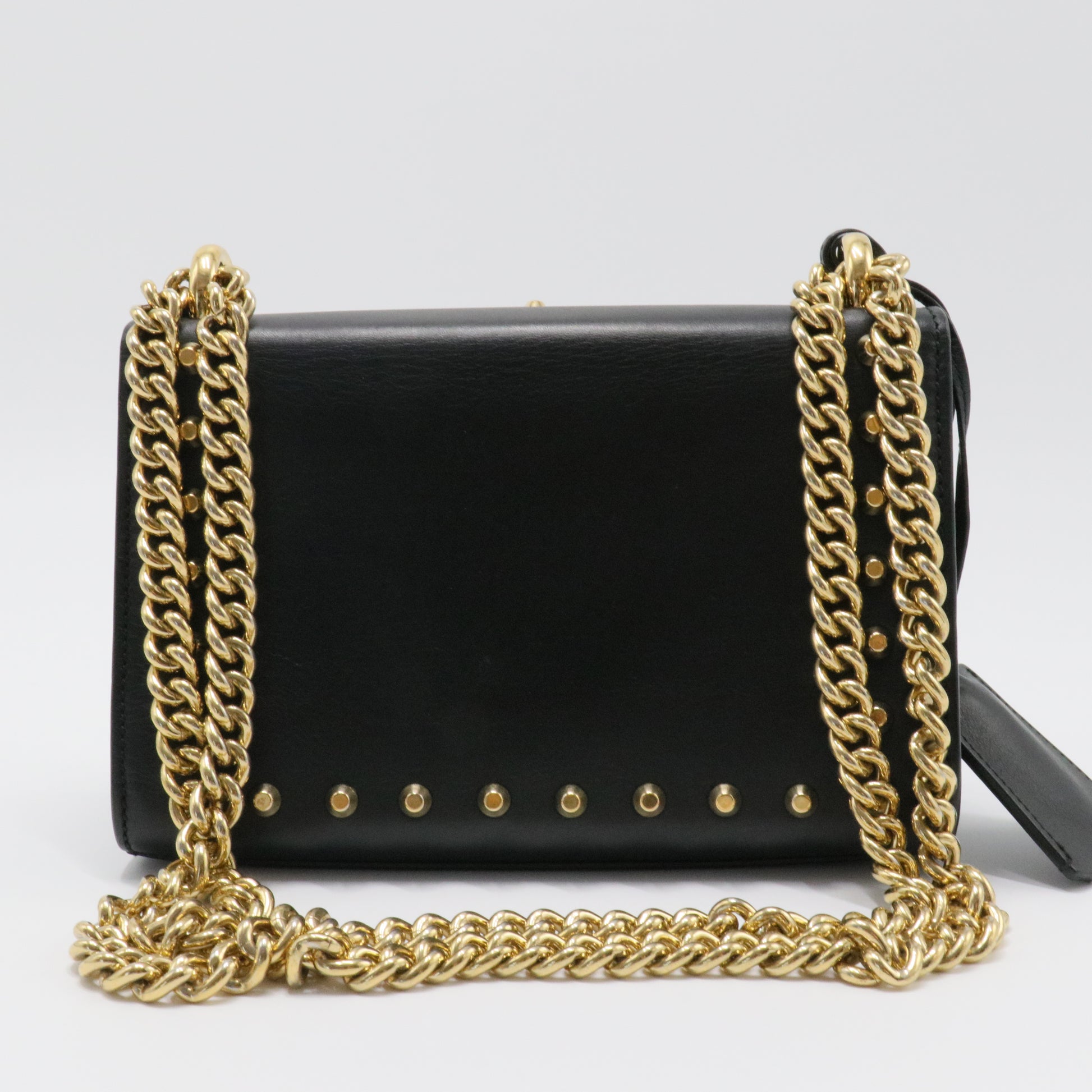 Pearly Padlock Shoulder Bag Studded Leather Small