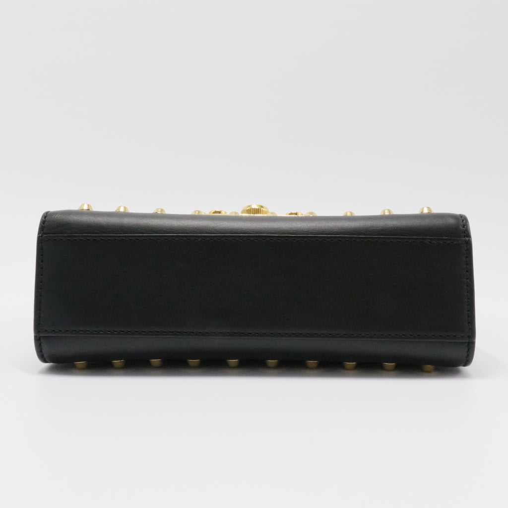 Pearly Padlock Shoulder Bag Studded Leather Small