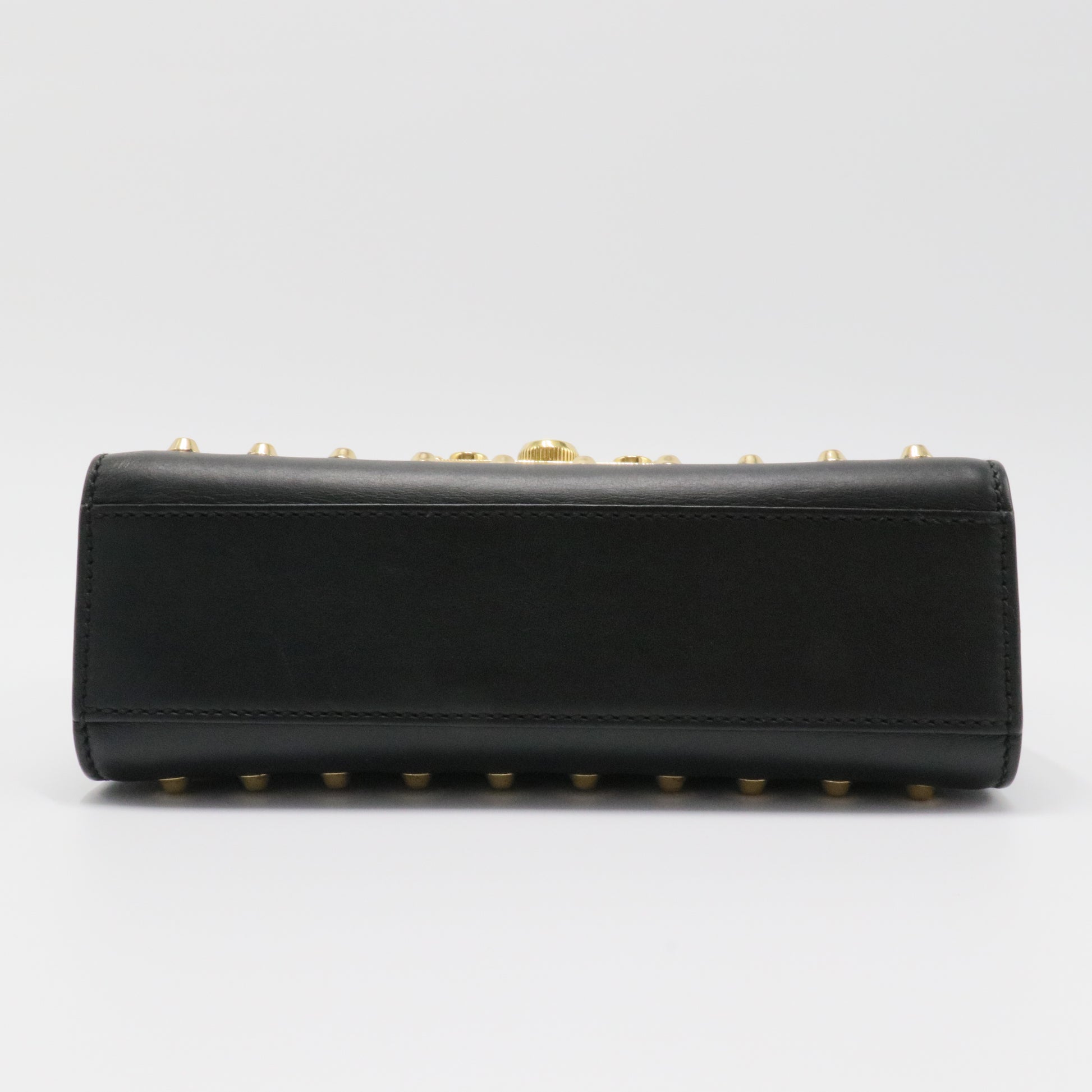 Pearly Padlock Shoulder Bag Studded Leather Small