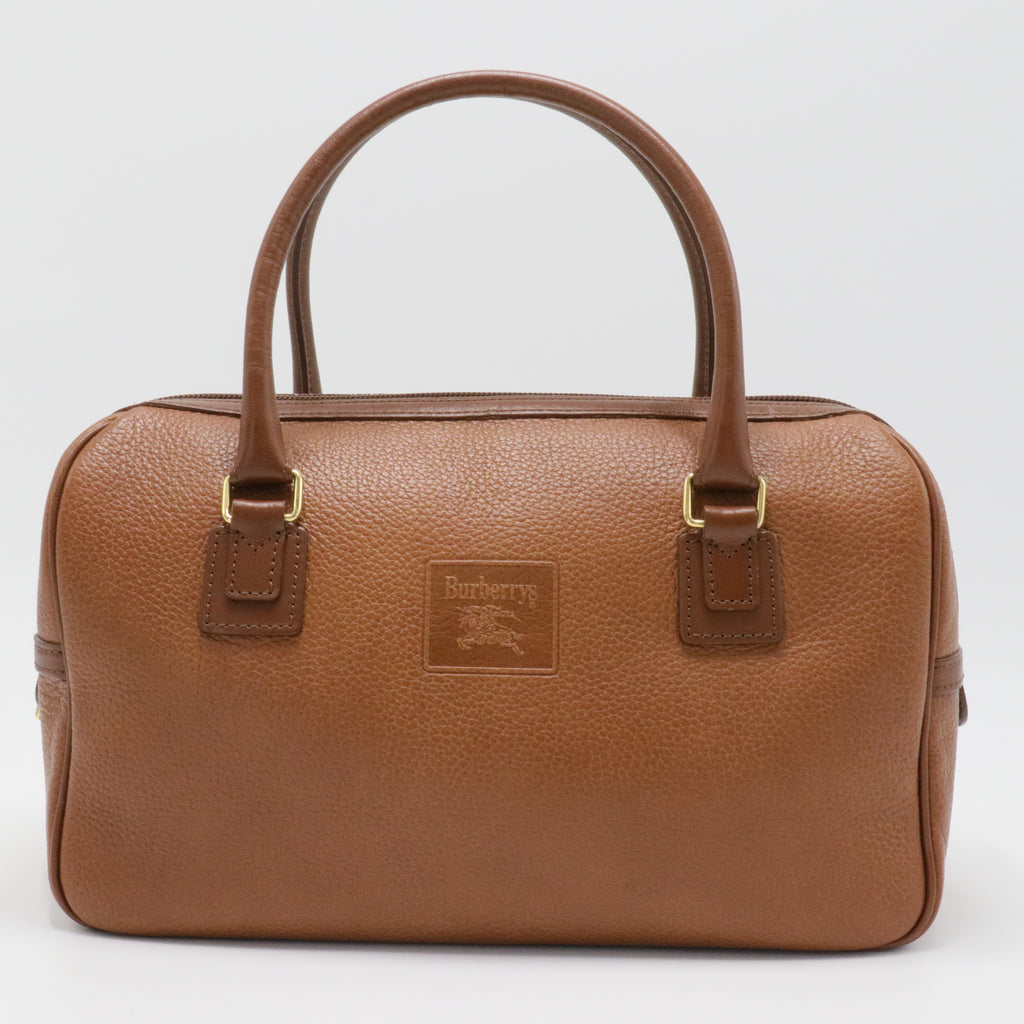 Leather Boston Bag Brown