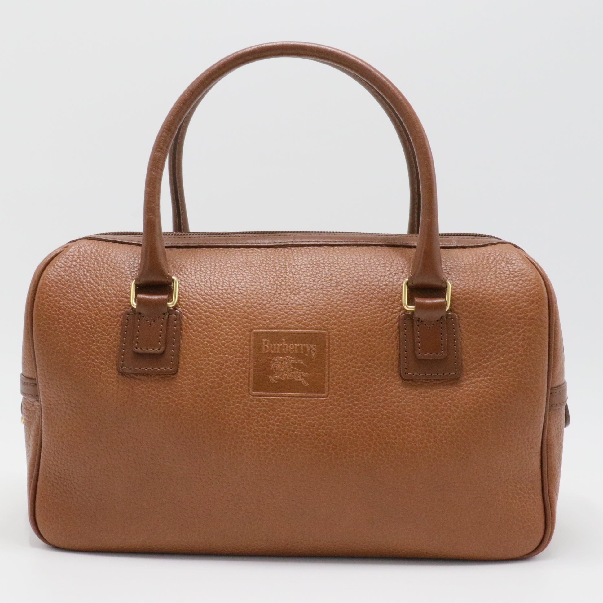 Leather Boston Bag Brown
