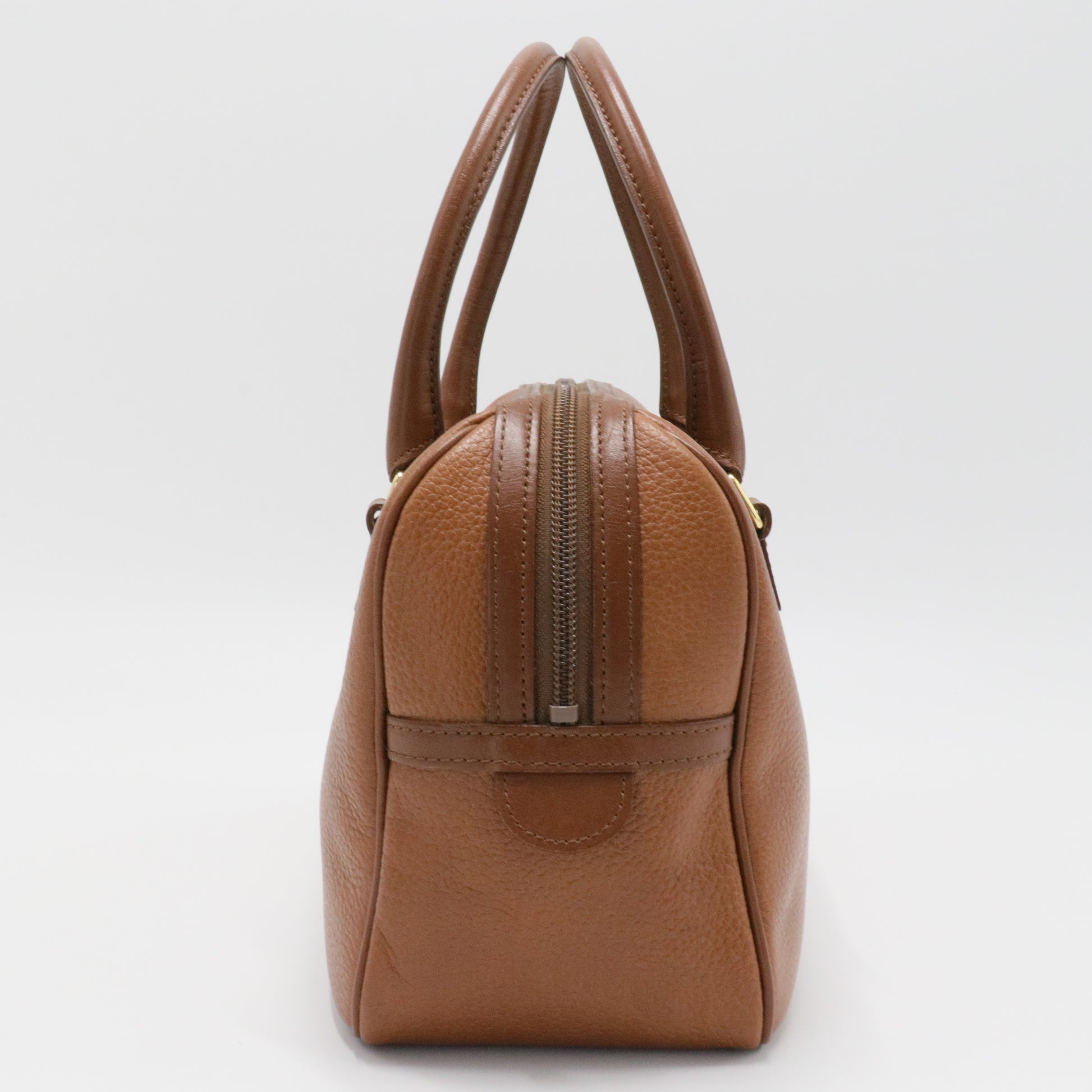 Leather Boston Bag Brown