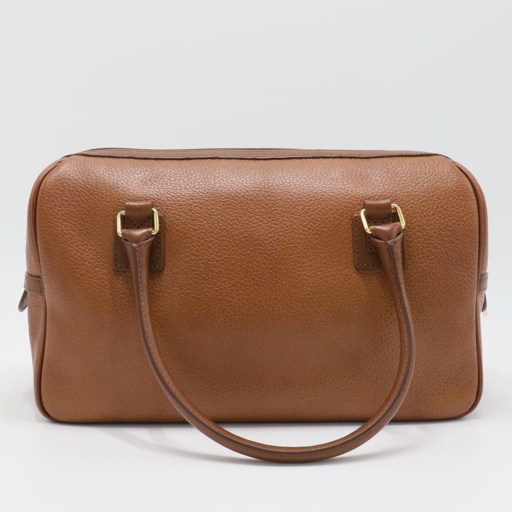 Leather Boston Bag Brown