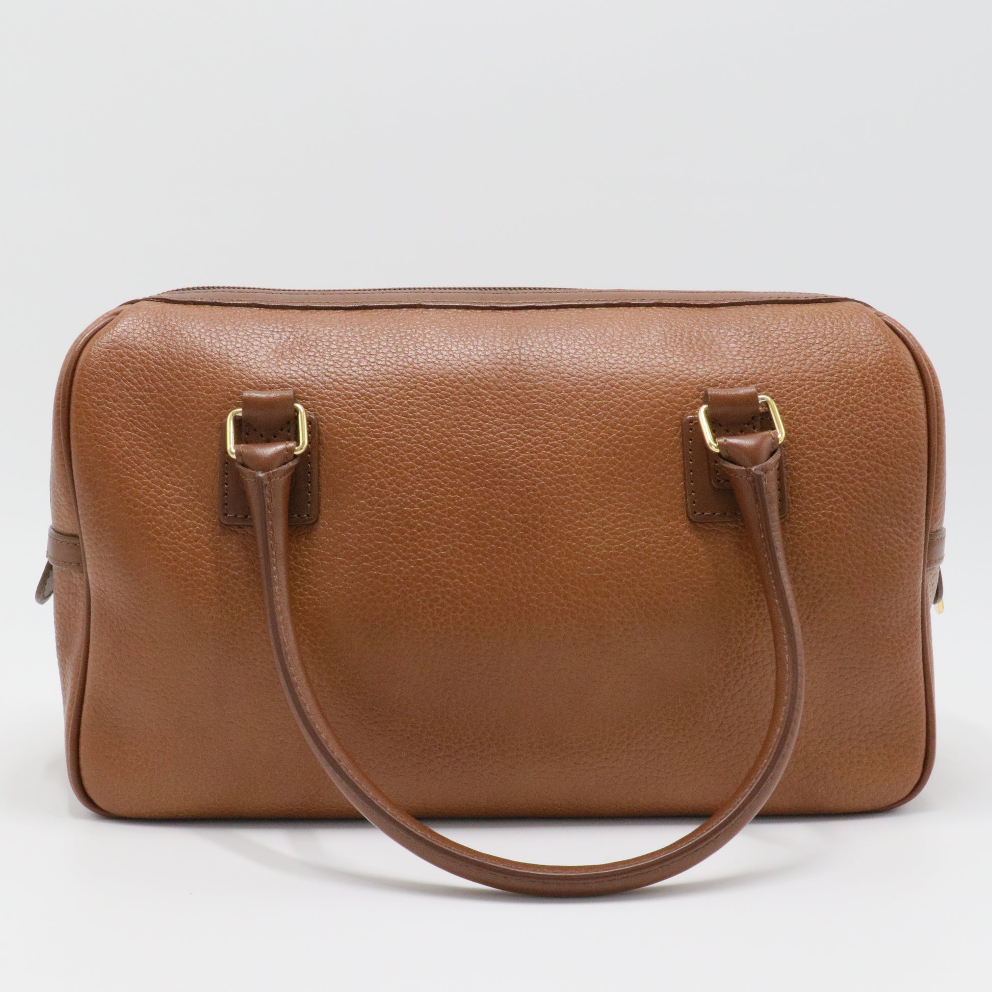 Leather Boston Bag Brown