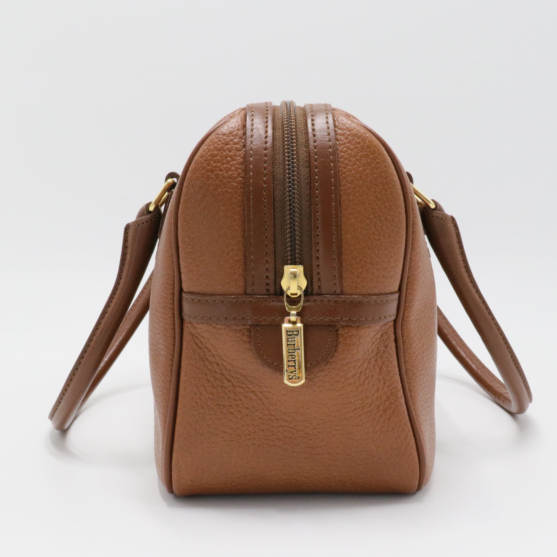 Leather Boston Bag Brown