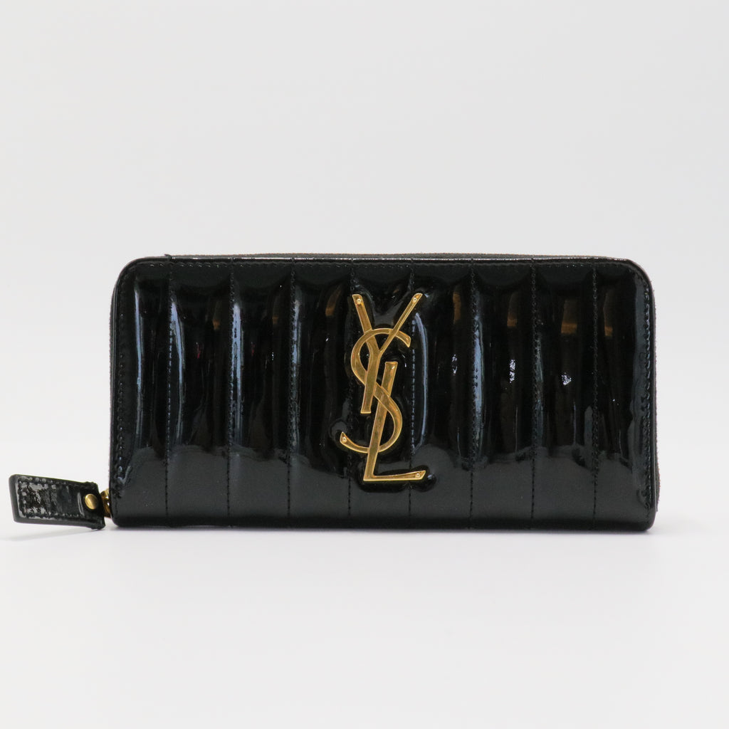 Vicky Zip Wallet Vertical Quilted Patent Long