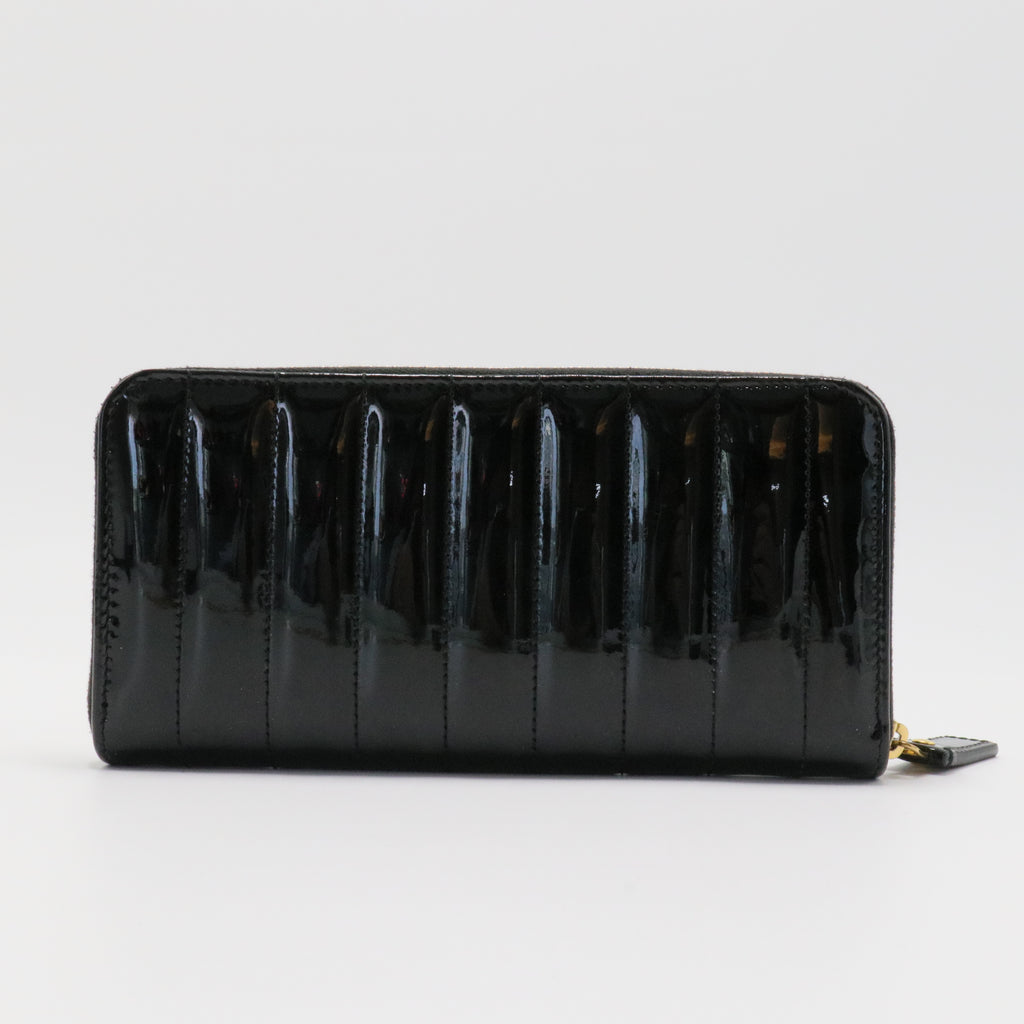 Vicky Zip Wallet Vertical Quilted Patent Long